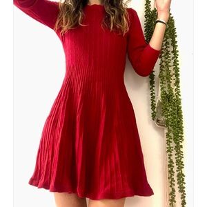 Cute Red A Line Knit Skirt